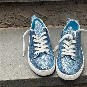 Wild Diva Womens Bunny Sparkly Blue Glitter Sneakers New Without Box Size 7.5